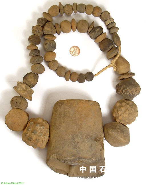 YEC1211古老的粘土珠子项链圣文化巨大的珠子非洲.jpg