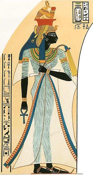 绘制墙面装饰从埃及18王朝显示纳菲尔塔莉公元前1292年至1225年.jpg