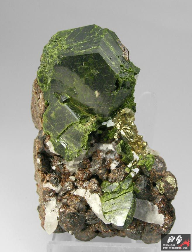 绿帘石和硫铁矿、钙铁榴石 西班牙 7.8 × 5.6 ×3.4厘米.jpg