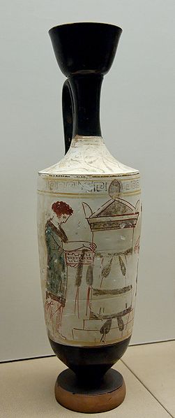 女性装饰花环墓。阁楼白色lekythos-公元前420-410年.jpg